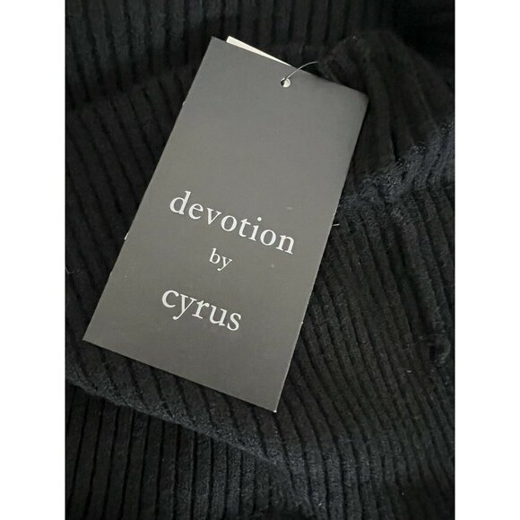 DEVOTION BY CYRUS Cowlneck Ribbed Tunic Sweater black color size S - Picture 4 of 4